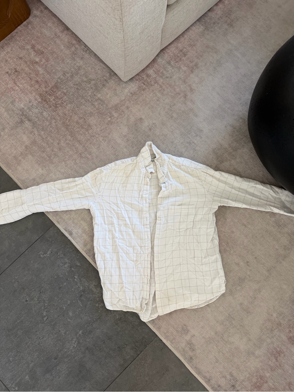 Madewell White Windowpane Button-Down Shirt